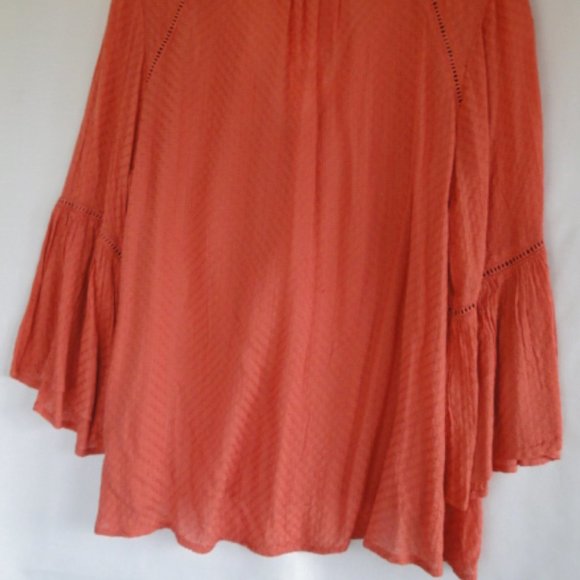 Jessica Simpson Faded Rose Blouse Boho V-NeckTop MEDIUM - Picture 2 of 5